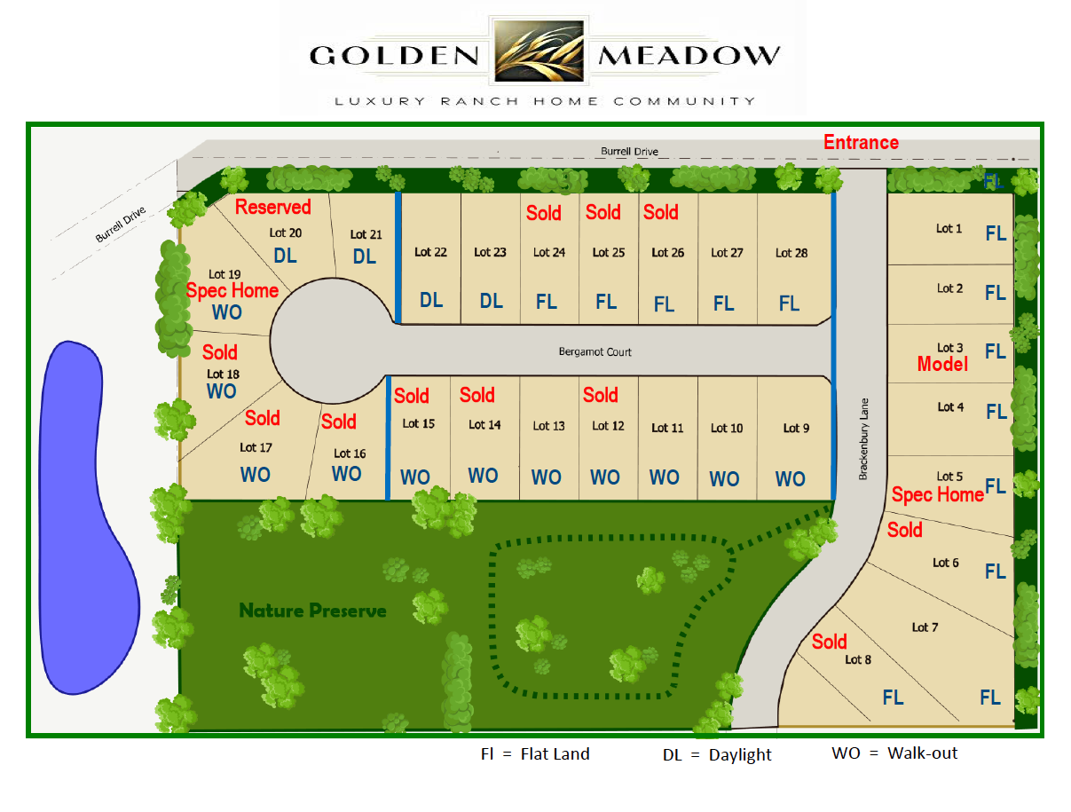 Golden Meadows Subdivision Map